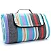 Large Picnic Blanket Waterproof Padded, Camping Mat Striped Ground Sheet for Beach Hiking Grass Travel Outdoor Blanket