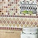 Collections Etc. Tile Borders Peel and Stick Backsplash, Removable Backsplash for Kitchen, Bathroom, Set of 8, Brown Multi