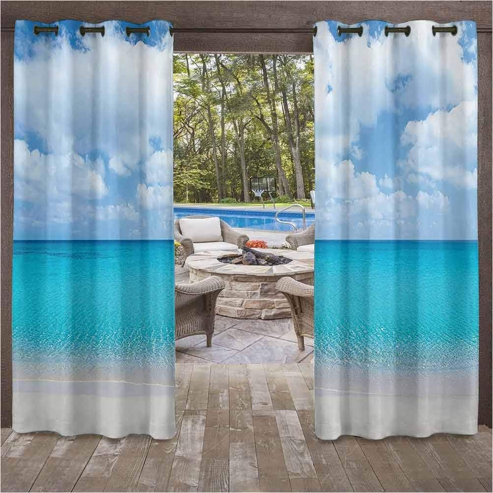 Ocean Decor Collection Thermal Blackout Window Drape Curtain Outdoor Patio Curtain Panel