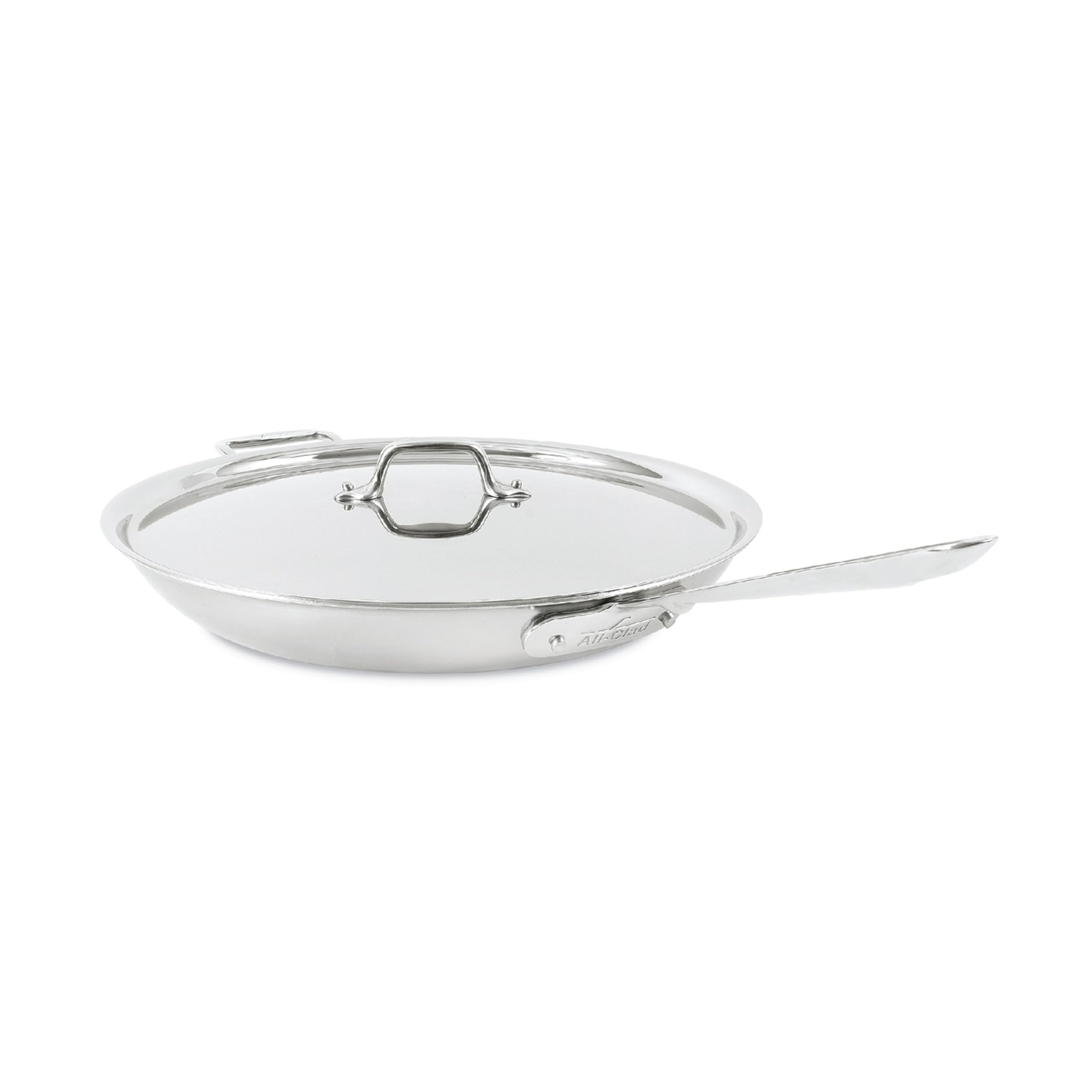 Photo 1 of All-Clad D5 5-Ply Brushed Stainless Steel Fry Pan With Lid, 14 Inch, Compatible With Any Stovetop Including Induction, Oven Broiler Safe 600F, Pots and Pans, Frying Pan, Skillet, Cookware, Silver