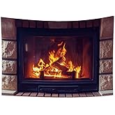 Haoyiyi 59.1x39.4 Inches Burning Fire Tapestry Christmas Fireplace Bright Brick Wall Hanging Vintage Merry Elements Festival Celebrate Wall Tapestry for Living Room Decor
