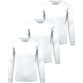 Andrew Scott Mens Thermal Base Layer Top | 100% Cotton Flat Knit Long Sleeve Shirt | Soft Fleece Underside | Multi Packs