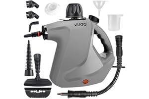Kiato Handheld Steam Cleaner, 10 in 1 Steamer for Cleaning, Upholstery Steam Cleaner for Surface Cleaning Home, Sofa, Bathroom, Car, Office, Grey