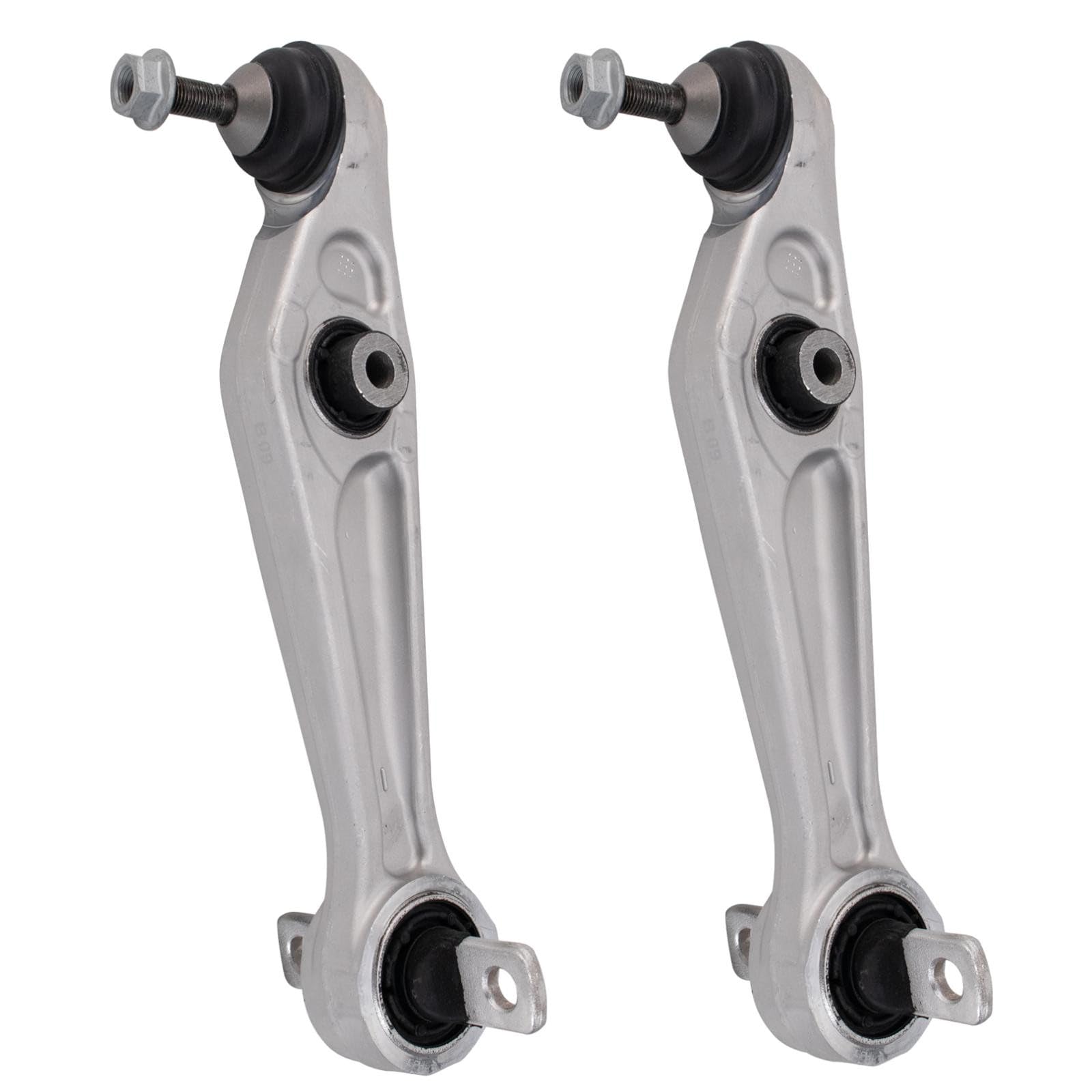 TRQ Front Forward Lower Driver and Passenger Side Control Arm and Ball Joint Set 2 Piece Compatible with 17-23 Tesla Model 3 Image