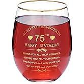 Calltoge Inspirational 1951 75th Birthday Gifts for Women Men 15oz Wine Tumbler Red Wine Glass Cup Behind You All Your Memories Before You All Your Dreams