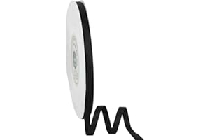 VATIN Black Grosgrain Ribbon, 1/4" x Continuous 50 Yards, Black Polyester Grosgrain Ribbon,Use for Bows DIY Hair Accessories, Gift Wrapping, Craft and Sewing