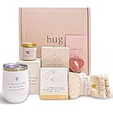 "Hug in a Box" Sympathy Gift Baskets for Women - Thinking of You Care Package for Loss of Loved One, Bereavement, Get Well Soon After Surgery, or Miscarriage - Comforting Gifts with Card