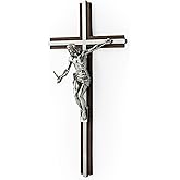 BC Catholic Gift of the Spirit Crucifix Wall Cross, Jesus Christ Holy Spirit Crucifix Easter Inspirational Home Décor,Devout Gift, 14.3"H, Silver Finish Renaissance Sculpture Handpainted by Buildclassic