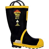 Viking 14" Men's Felt Lined Firefighter and EMS Boots | Chemical Resistant FR Upper, Steel Toe, EH, Waterproof, Felt Lining, Slip Resistant Lug Sole, Midsole Protection Plate