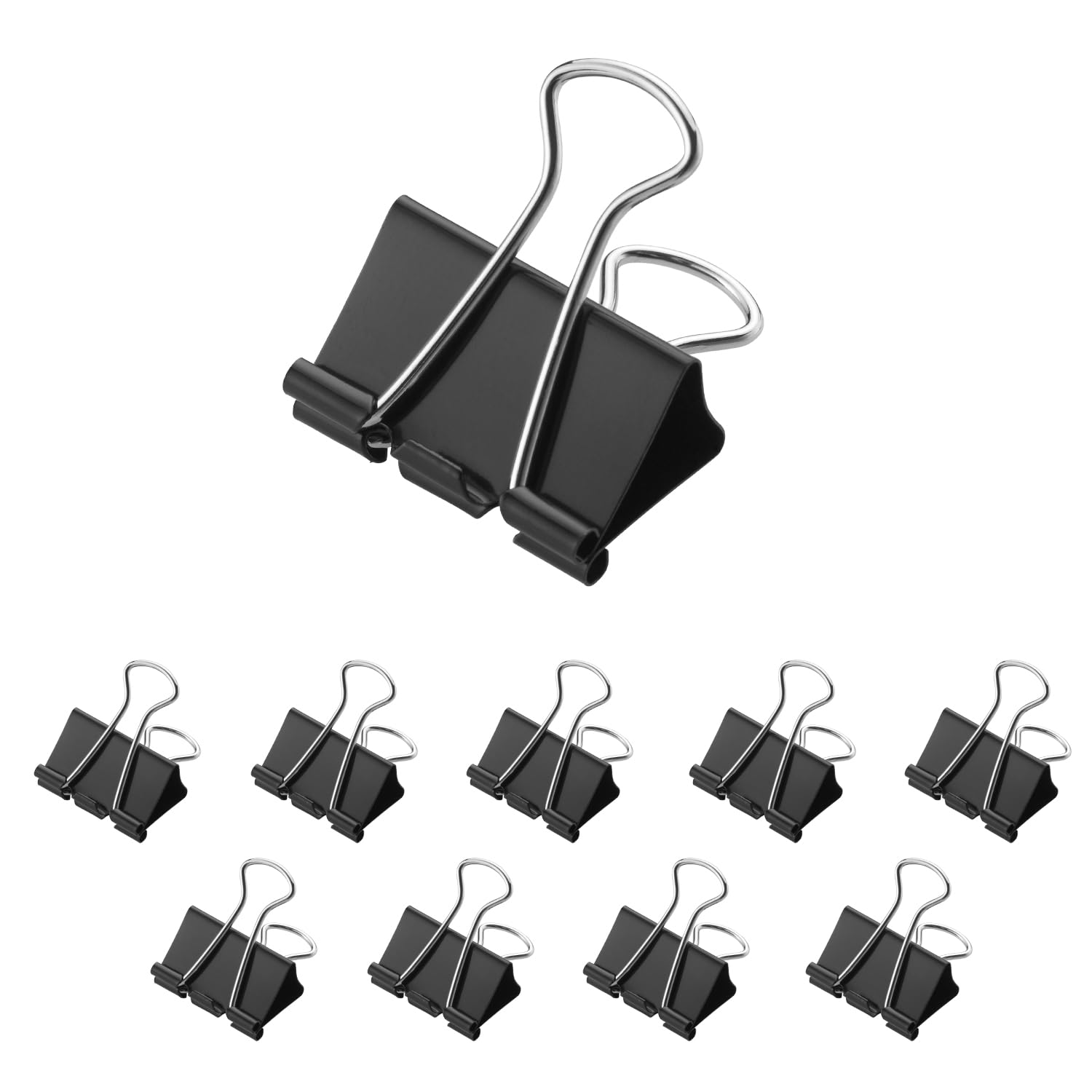 Westcott E-10703 00 Foldback Clips, 32 mm, Black, Pack of 12 Metal Clips for Documents