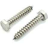 SNUG Fasteners SNG1206 100 Qty 1/4" x 1-1/2" 304 Stainless Steel Hex Lag Bolt Screws, Count