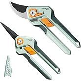 PrunePro Pruning Shears Gardening Scissors Set Professional Hand Pruner Sharp Stainless Steel Blade Garden Scissors Plant Flower Garden Clipper