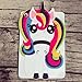 iPad Mini 1 2 3 Case Unicorn, Awsaccy(TM) Cute Cool 3D Unicorn Horse Cartoon Animal Rainbow Soft Silicone Rubber Gel Case Back Protection Cover for Apple iPad Mini 3 2 1