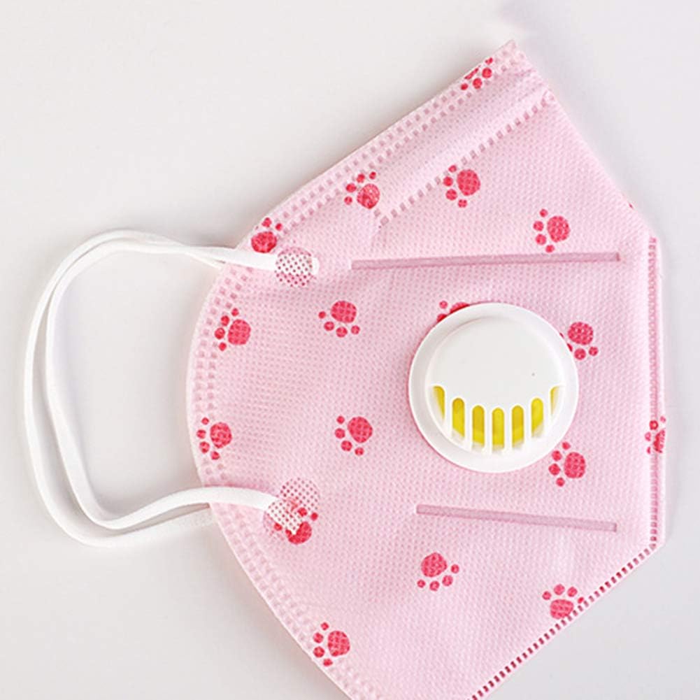 YiXUAN Kids Cute Cartoon Mask,Anti Allergy Activated Carbon Filtration Face Mask with Breath Valve,Washable Environmentally Friendly PM2.5 Child Mask