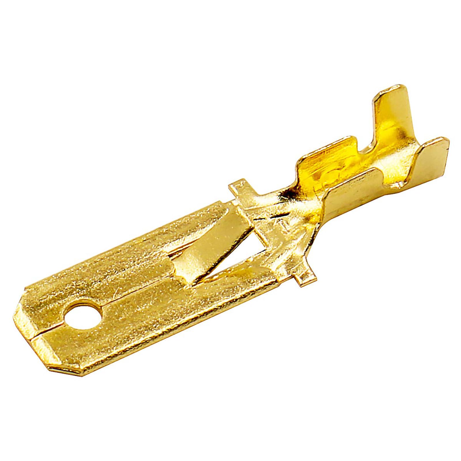 Baomain 100-Pack Non-Insulated 1/4" Male Spade Quick Splice Crimp Terminals, 6.3mm Crimp Connectors