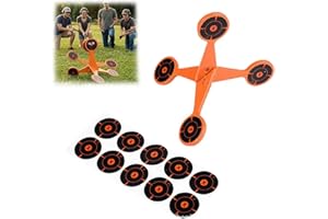 Spinning Shooting Target Thickened Flip Roller, 10 Sheets of Splash Target Paper, Metal Reactive Flip Reset Targets, Automati