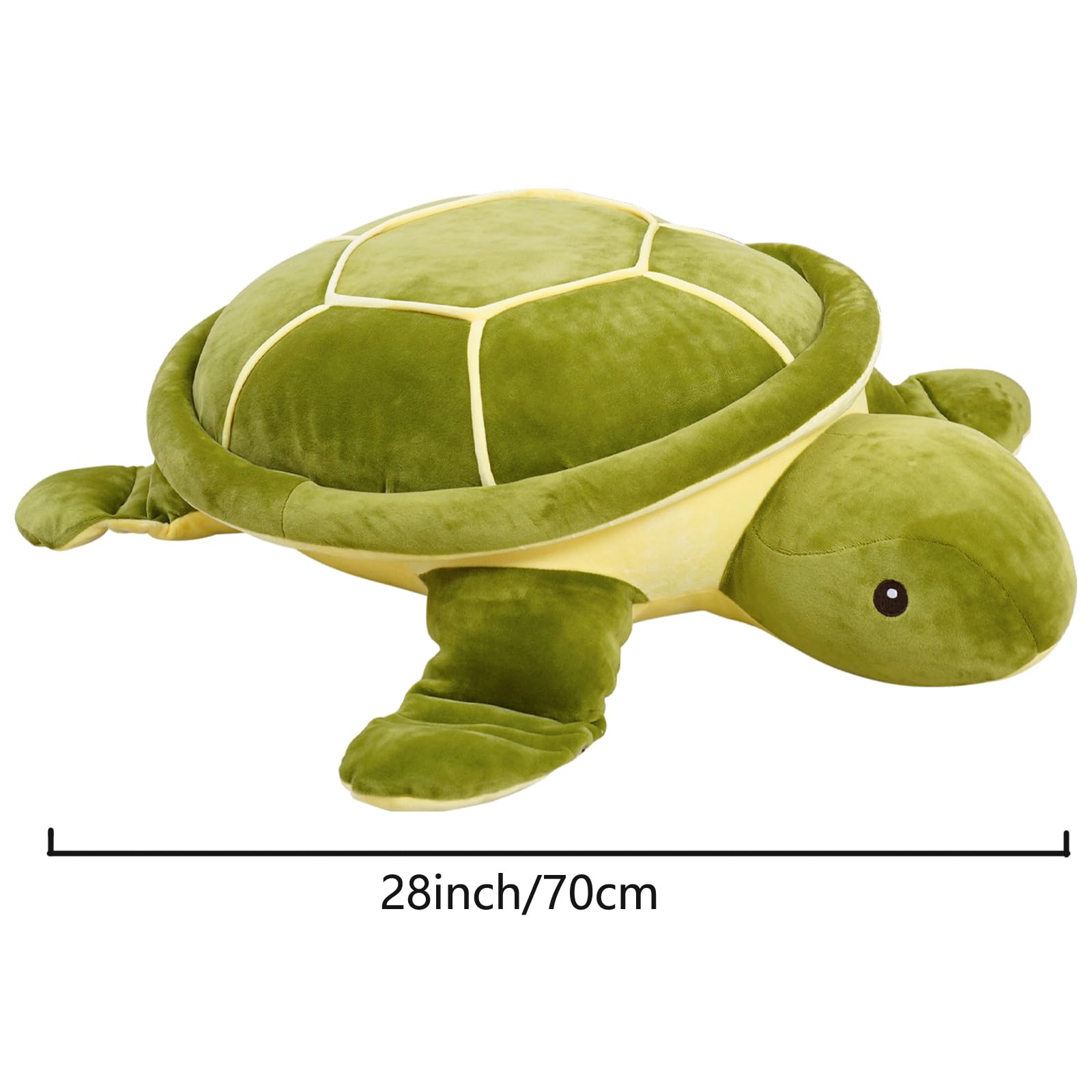 Dalmao 70 cm Große Schildkröte Kuscheltier, Weiche Meeresschildkröte Plüschtier Kissen, Jumbo Schildkröte Stofftier zum Kuscheln, Niedliches Schlafkissen Geschenk für Kinder Mädchen Jungen 5