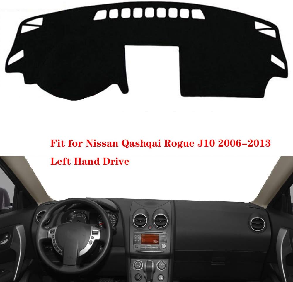 N2Qnice Car Auto Dashboard Cover for Nissan Qashqai Rogue J10 2006 2007 2008 2009-2013 Left Hand Drive Dashmat Pad Carpet Dash Mat