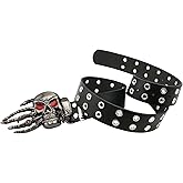 NORICAP Men And Women Metal Skull Head Leather Buckle Belt Waist Band Jeans Decorative Punk Belt Waist Chain Belt