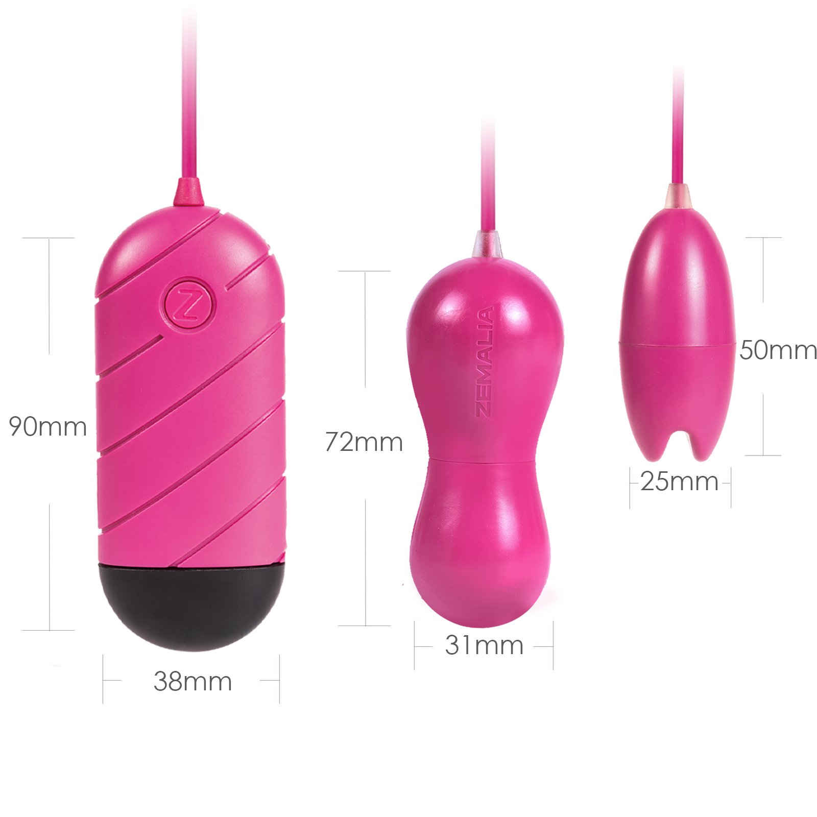 ZEMALIA Ada Double Egg Bullet Vibrators with Remote Control Easy Function Massager for Women or Couples