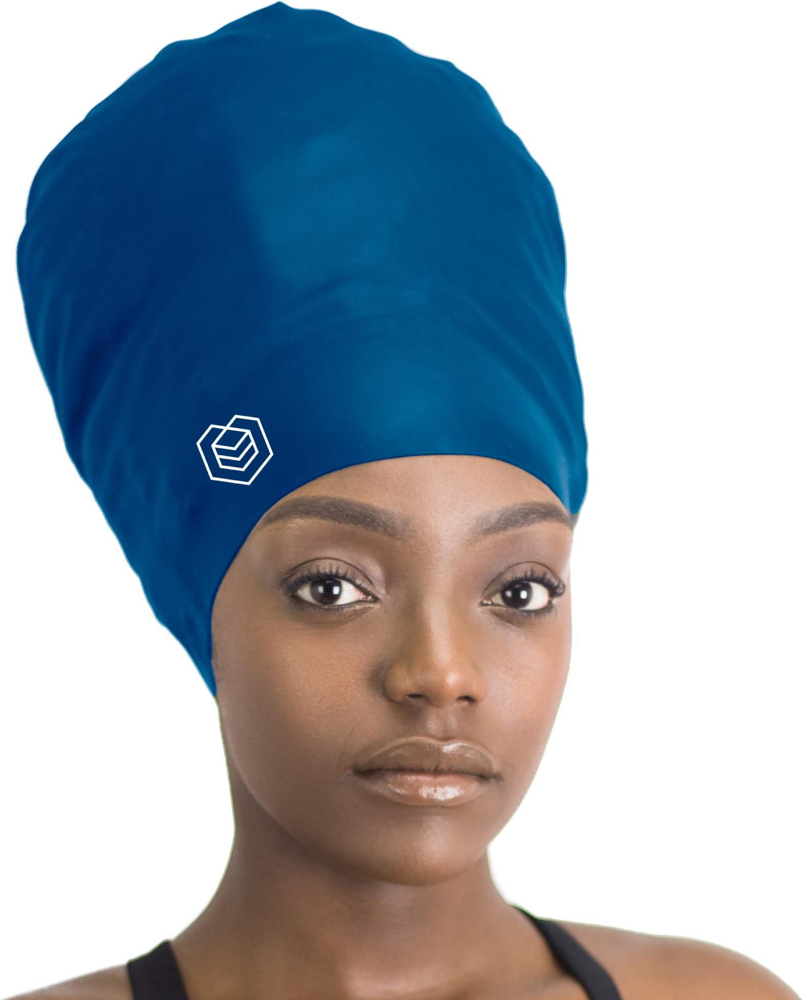 SOUL CAPLarge Swimming Cap for Long Hair - Designed for Long Hair, Dreadlocks, Weaves, Hair Extensions, Braids, Curls & Afros - Women & Men - Silicone (XXL, Navy)