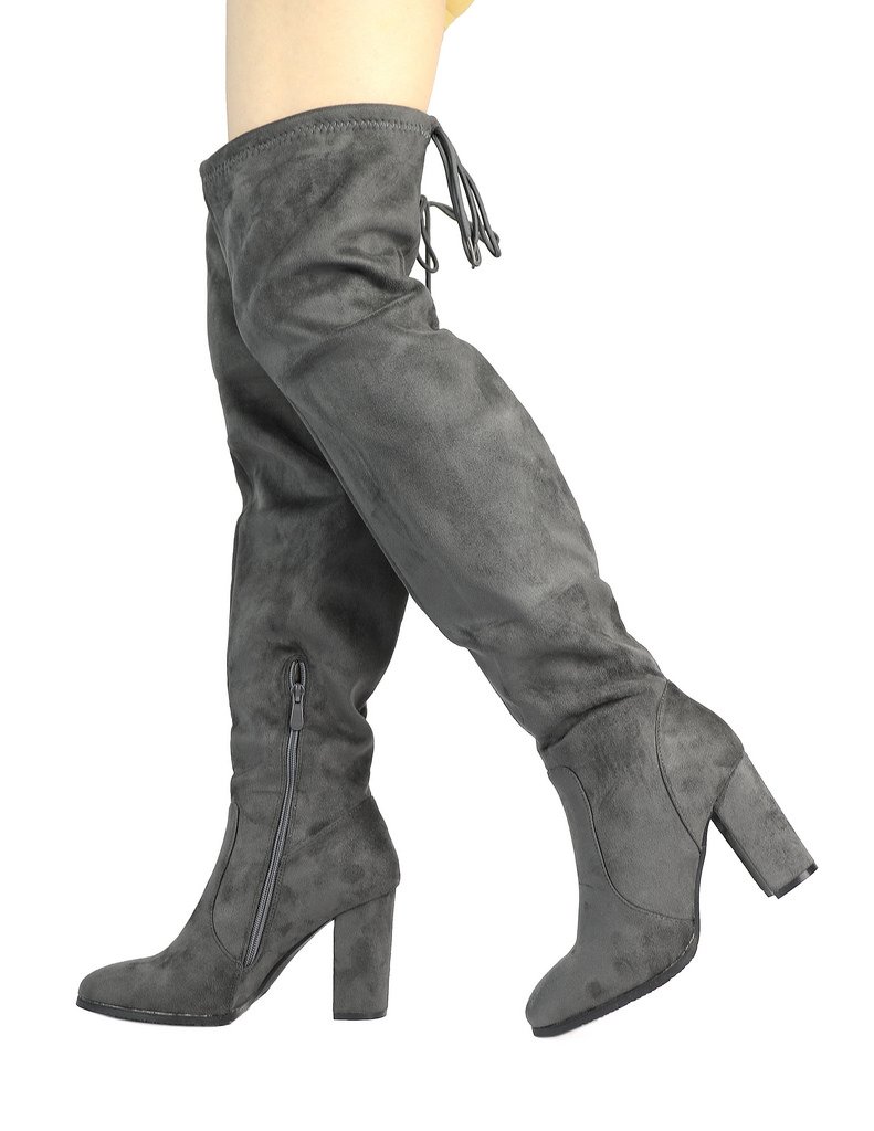 DREAM PAIRS Women's Thigh High Fashion Boots Over The Knee Block Heel Boots - Image 4