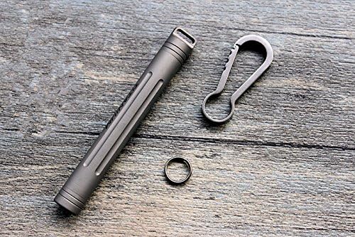 TIKING Titanium Ti Toothpick Fruit Sign Waterproof EDC Tool Survival Travel Kit Case Holder Keyring