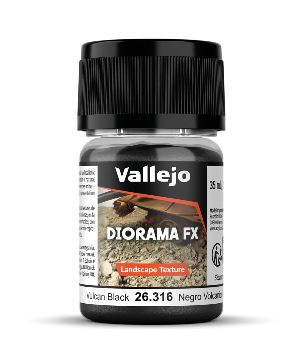 Vallejo AV Diorama FX 35ml - Landscape Texture Vulcan Black 0.1-0.6mm