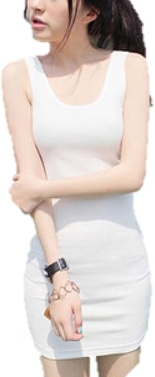 Amazon キャミソール ワンピース セクシー キャミワンピ ミニ S 白 キャミソール タンクトップ 通販