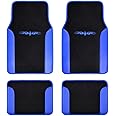 BDK Fresh Carpet Floor Mats, Color Tribal Tattoo Design Vinyl Trim for Car Sedan Truck SUV, Front & Rear Set of 4 Universal Fit, Tattoo Blue (MT-201-BL)