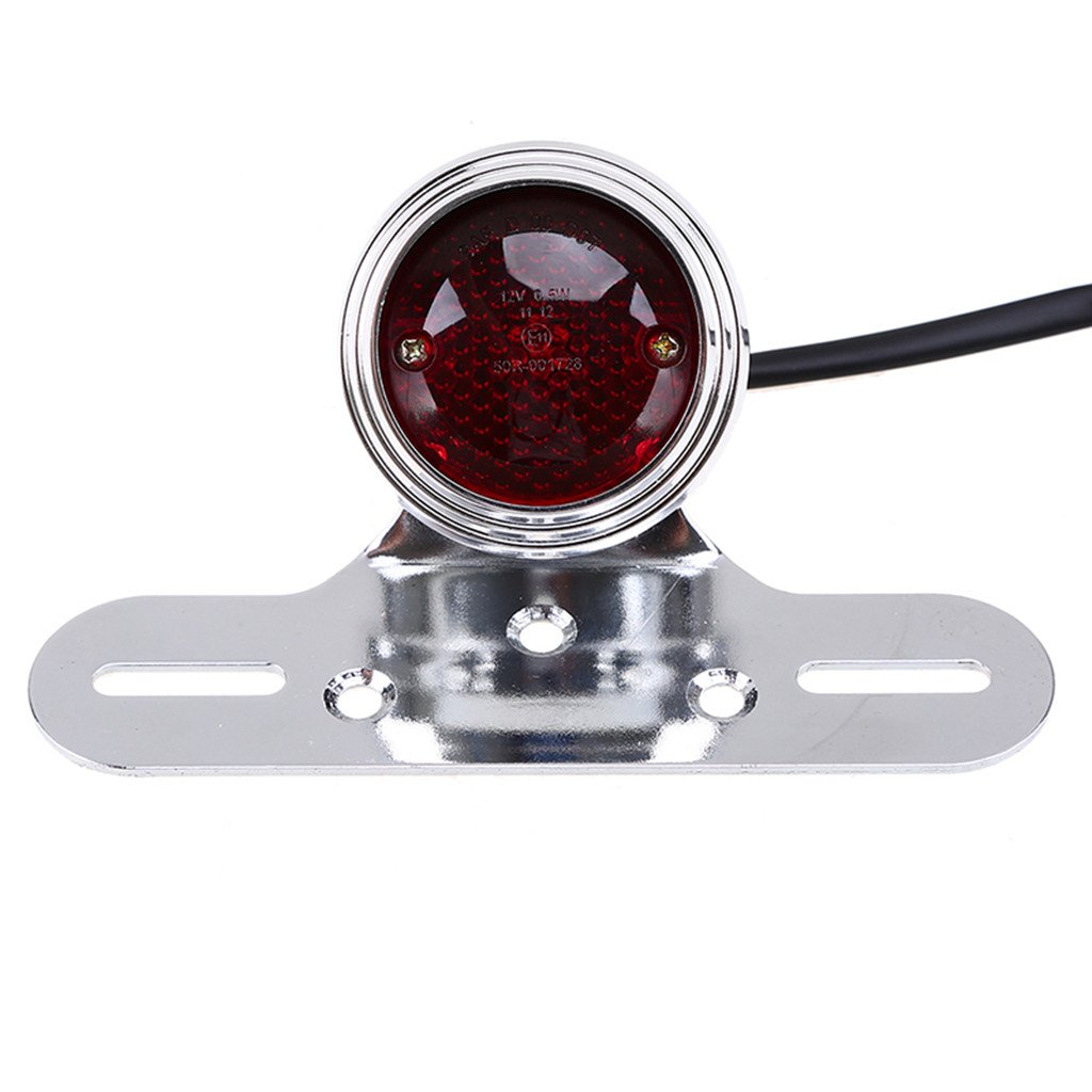 Sharplace Moto Feu Stop Arri/ère 12V Support De Plaque DImmatriculation Lat/éral Mount pour ATV Cafe Racer Noir