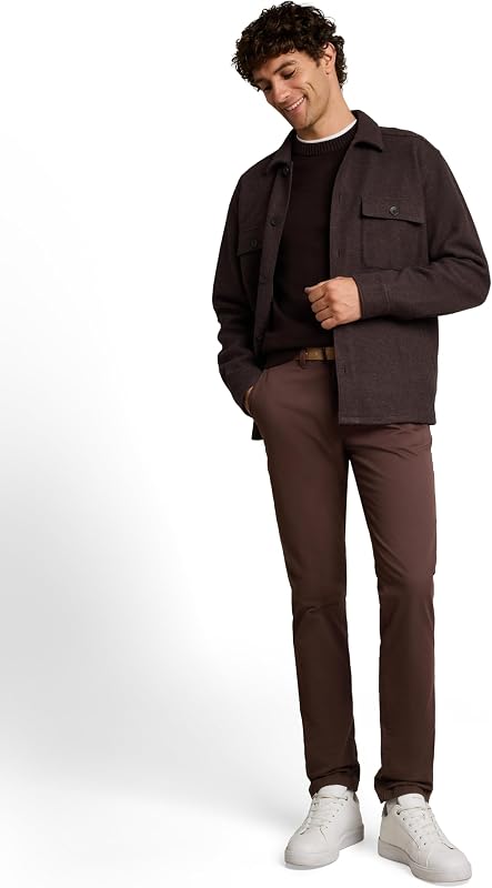 Herren Slim Chino Hose mit Gürtel