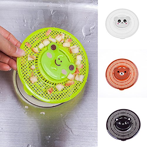 Lovely Animal Sink Strainer Cute Bear Kitchen Bath Hair Catcher Trap Drain Filter Tool Cute Bear 1Pc (black)