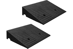WECARLLE 5" Threshold Ramps for Doorways 2pack, Wheelchair Ramp for Home Steps, Curb Ramp for Driveway for Shed, 7000 Lbs Load Capacity for Vehicle Motorcycle Wheelchairs Bikes Trolley Scooter