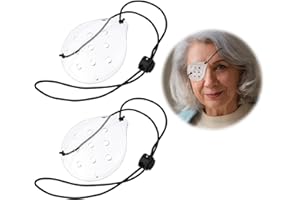 WY LIGHTING LEVEL 2 Pcs Plastic Eye Shield, Clear Eye Patch with Adjustable Strap Eye Surgery Covering Breathable After Surgery Eye Protections for Patient Men Women, Eye Care Supplies for Eye Post-Operative Recovery