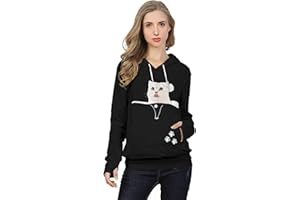 XUDREZ Unisex Big Pouch Hoodie Long Sleeve Pet Dog Holder Carrier Sweatshirt Hooded Pocket Kangaroo Hoodie