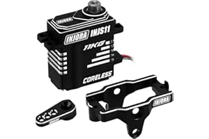 INJORA Coreless High Torque Micro Servo with Mount and Servo Horn for TRX4M TRX4MT 1/18 RC Crawler Upgrade Parts(Black)