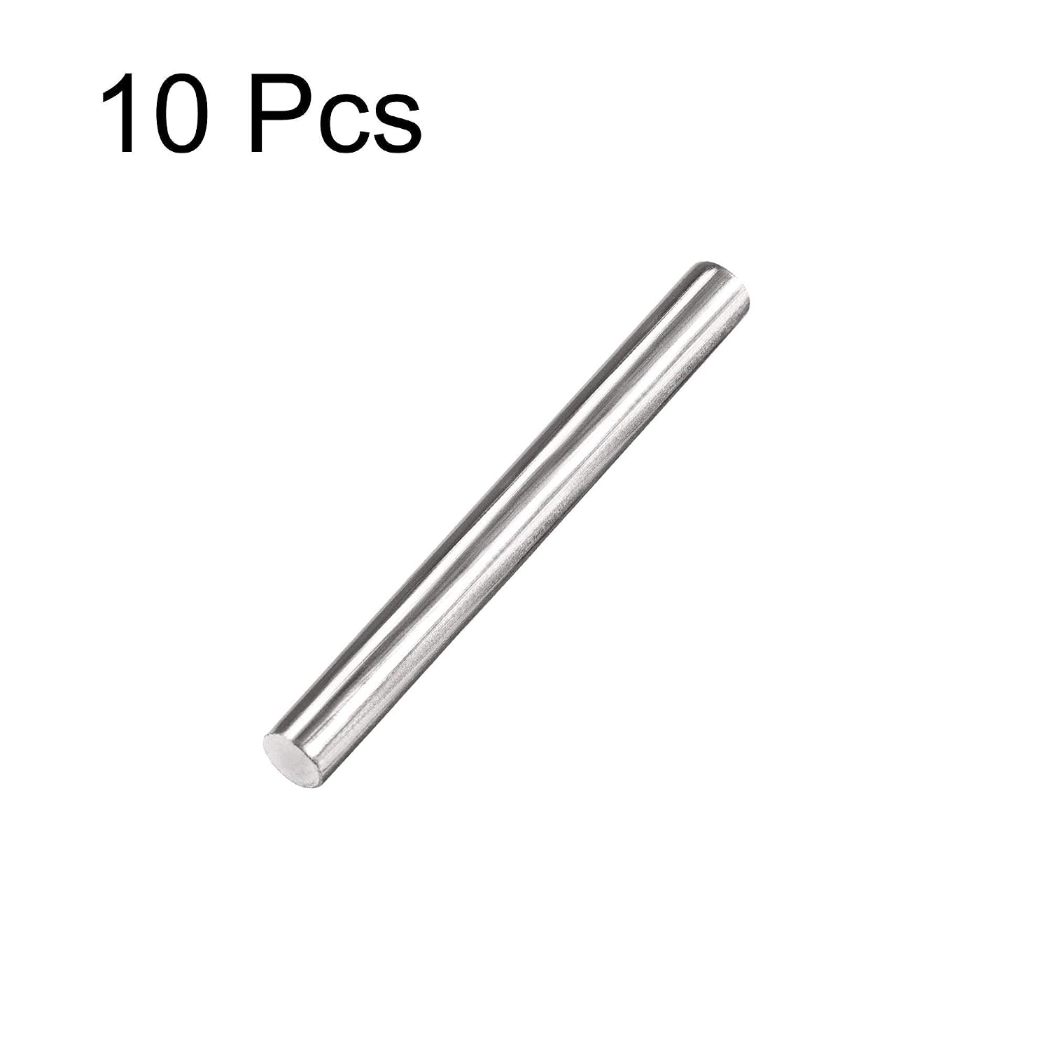 Sourcing Map 304 Stainless Steel Round Rod - 4mm x 25mm, 10pcs - DIY Craft Model Plane Ship Cars, Silver - Image 4