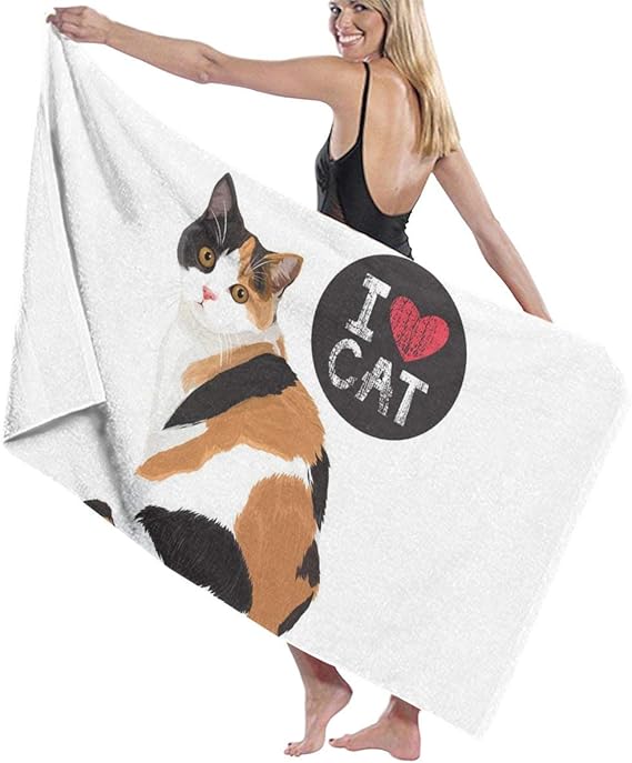 Amazon Co Jp 猫柄 可愛いねこ タオル バスタオルビーチ速乾吸水タオル 薄い通気 大判 やわらか ソフト おしゃれ 人気 軽量家庭用 プール 海水浴 旅行用タオル 1枚 高級 正規版130 80cm 服 ファッション小物