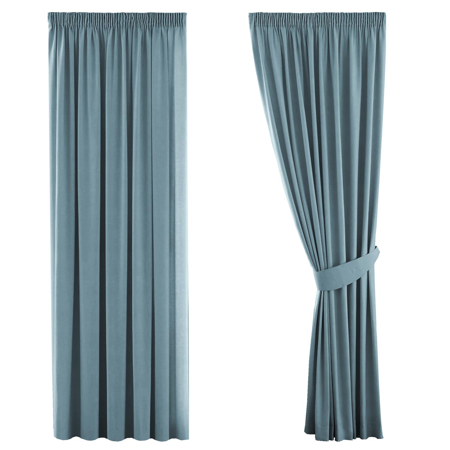 H.Versailtex 2 Panels Citadel Blackout Curtains Thermal Insulated Pencil Pleat Short Curtain Drapes Room Darkening & Energy Saving for Bedroom/Kitchen with Two Matching Tiebacks, 46" Width x 72" Drop