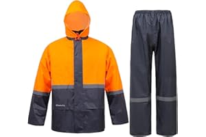 VUVEA Raincoat Suit Outdoor Waterproof Breathable High Reflective High Performance Durable Rain Gear Hooded Jacket