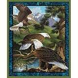 Wild Wings Flying High Eagle Fabric by the Panel