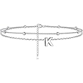 ChicSilver Ankle Bracelets for Women Waterproof, 925 Sterling Silver Initial Anklets for Women, Adjustable Dainty Layered Anklet Beach Jewelry for Women Mom Wife Friend