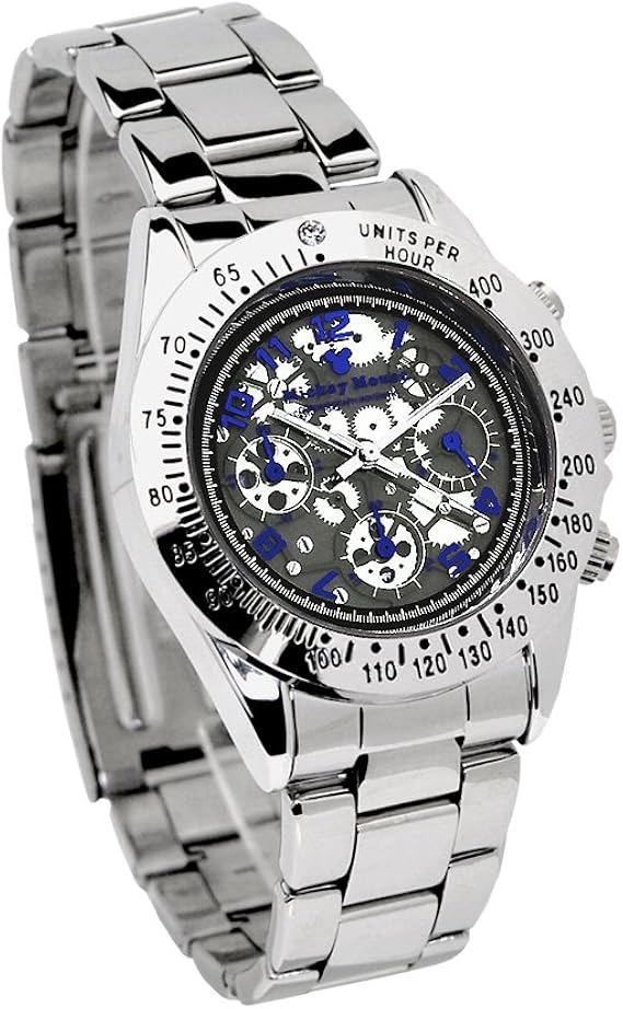 Amazon ミッキー 腕時計 ディズニー クロノグラフ ジャパンムーブメント 50m防水 限定品 オールスケルトン ホワイト シリアルナンバー入り ミッキーマウス ウオッチ スワロフスキー 回転ベゼル メンズ 50m防水 ブルー 並行輸入品 メンズ腕時計 腕時計 通販