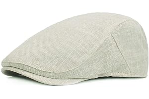 KeepSa Men's Cotton-Hemp Blend Newsboy Cap – Lightweight Summer Flat Cap for Driving & Outdoor Style