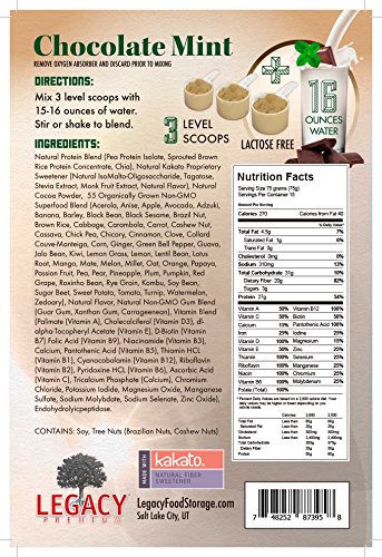 MegaOne Chocolate Mint Meal Replacement Shake Powder - Great Taste Vegetarian Protein - Hunger Control, Energy, Diet Weight Loss, Hiking, Workout - With Fermented Superfoods - Thumbnail 2