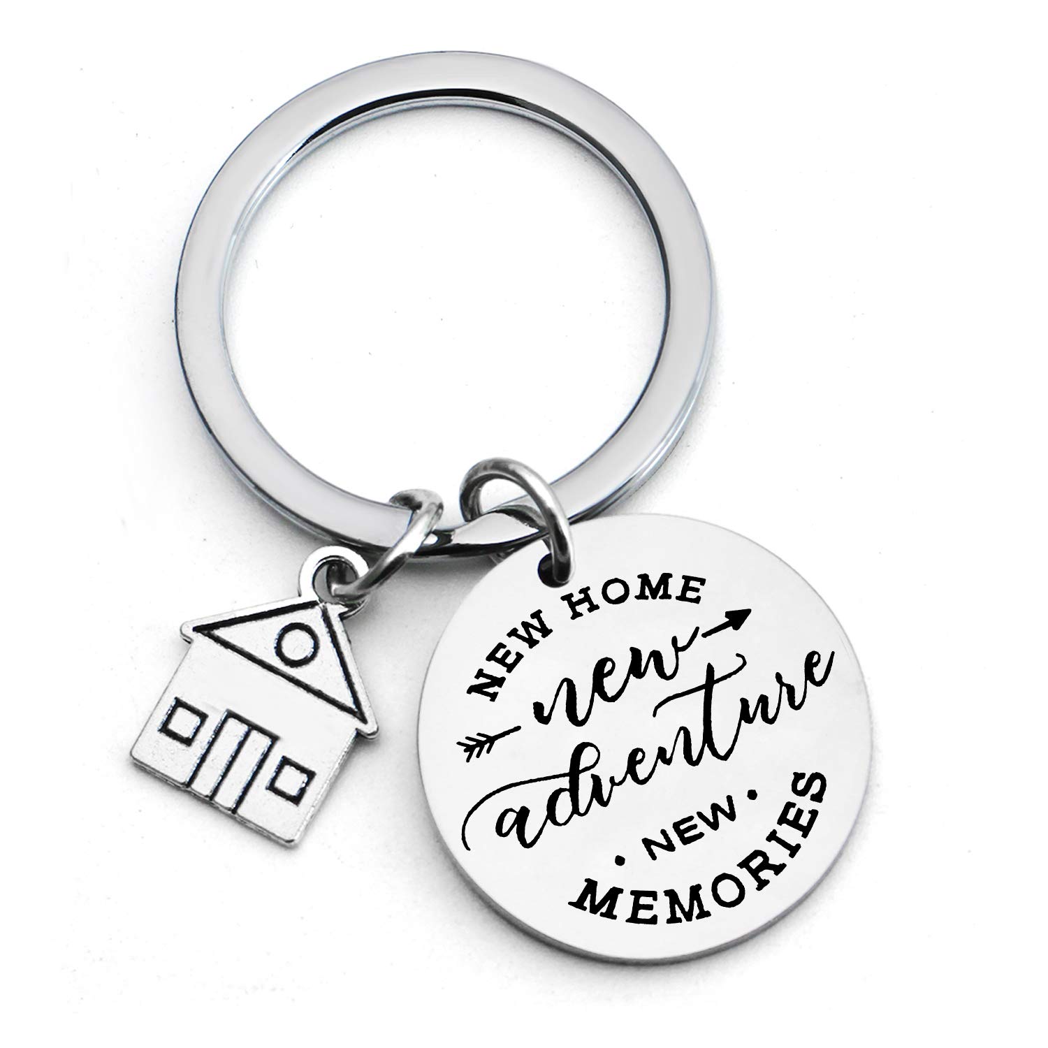MADHAHEFU First Home Keychain Jewelry for Men Women - Housewarming Gift (New Home New Adventures #3)