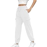 Missufe Women's Joggers Sweatpants Elastic High Waist Drawstring Cinch Bottom Casual Pants with Pockets