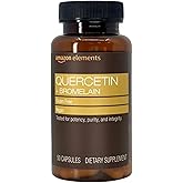 Amazon Elements Quercetin + Bromelain, 500 mg Quercetin with 150 mg Bromelain, Vegan, Pineapple, 50 Capsules