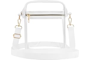 WEIMZC Clear Crossbody Bag Stadium Approved,Adjustable Shoulder Strap Clear Crossbody Purse for Concerts,Sports Events